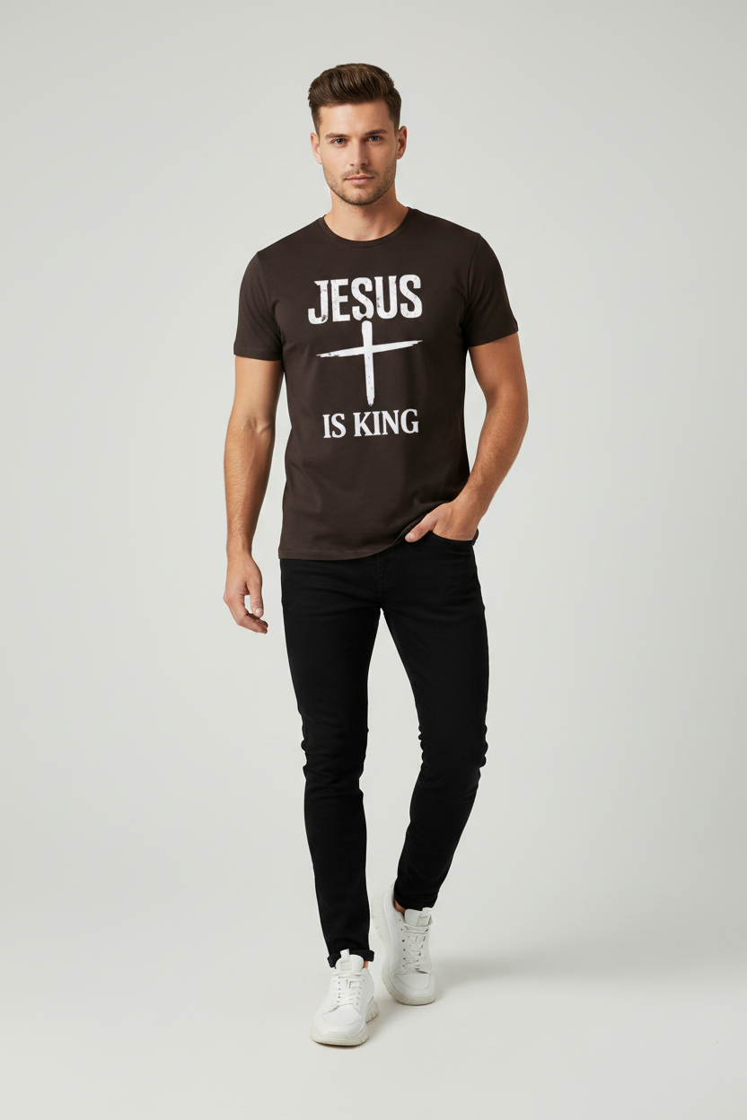 Cross Mark “Jesus Is King” —  Unisex Tee