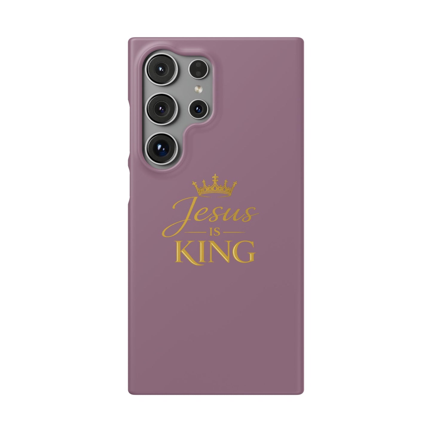 Jesus Is King — Pink  Phone Case with Gold Crown