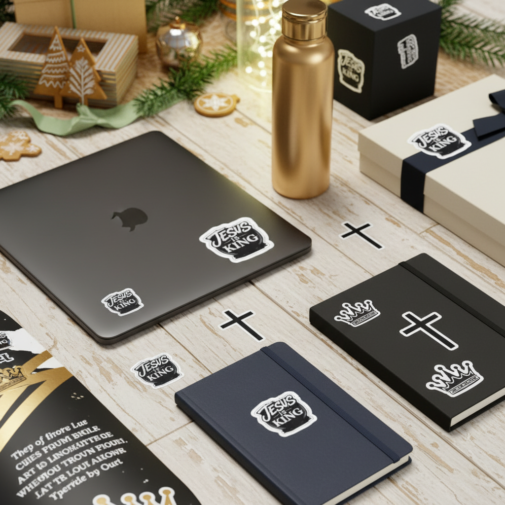Jesus Is King — Cut Sticker Black Script