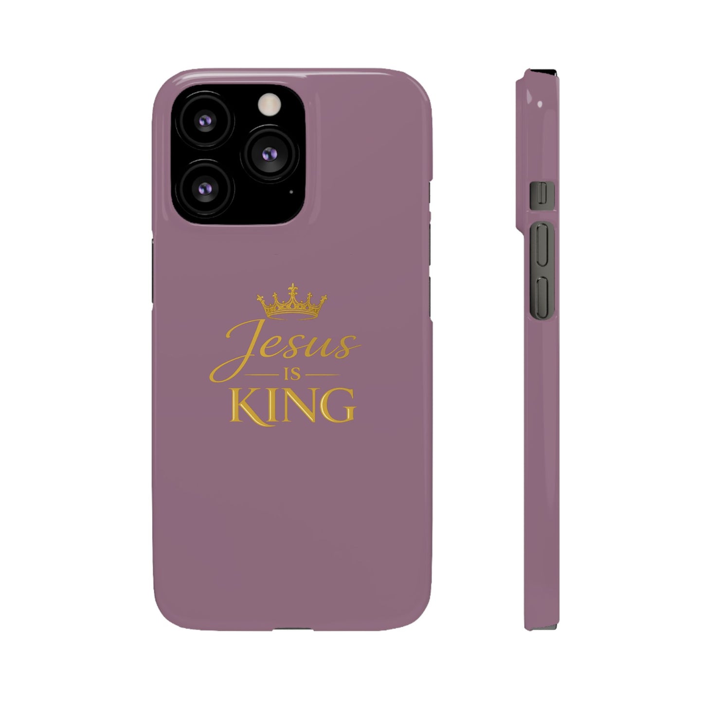 Jesus Is King — Pink  Phone Case with Gold Crown