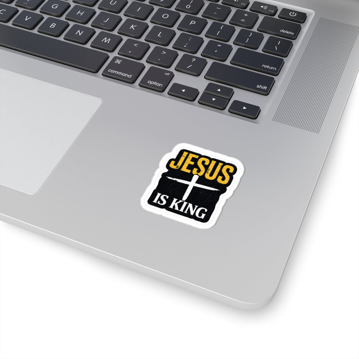 Jesus Is King Sticker — cross decal