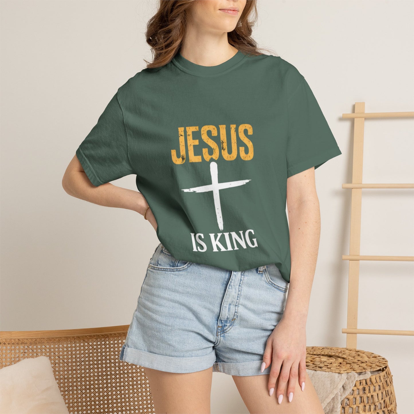 Jesus Is King  —  Faith Tee with Back 'JIK' Print