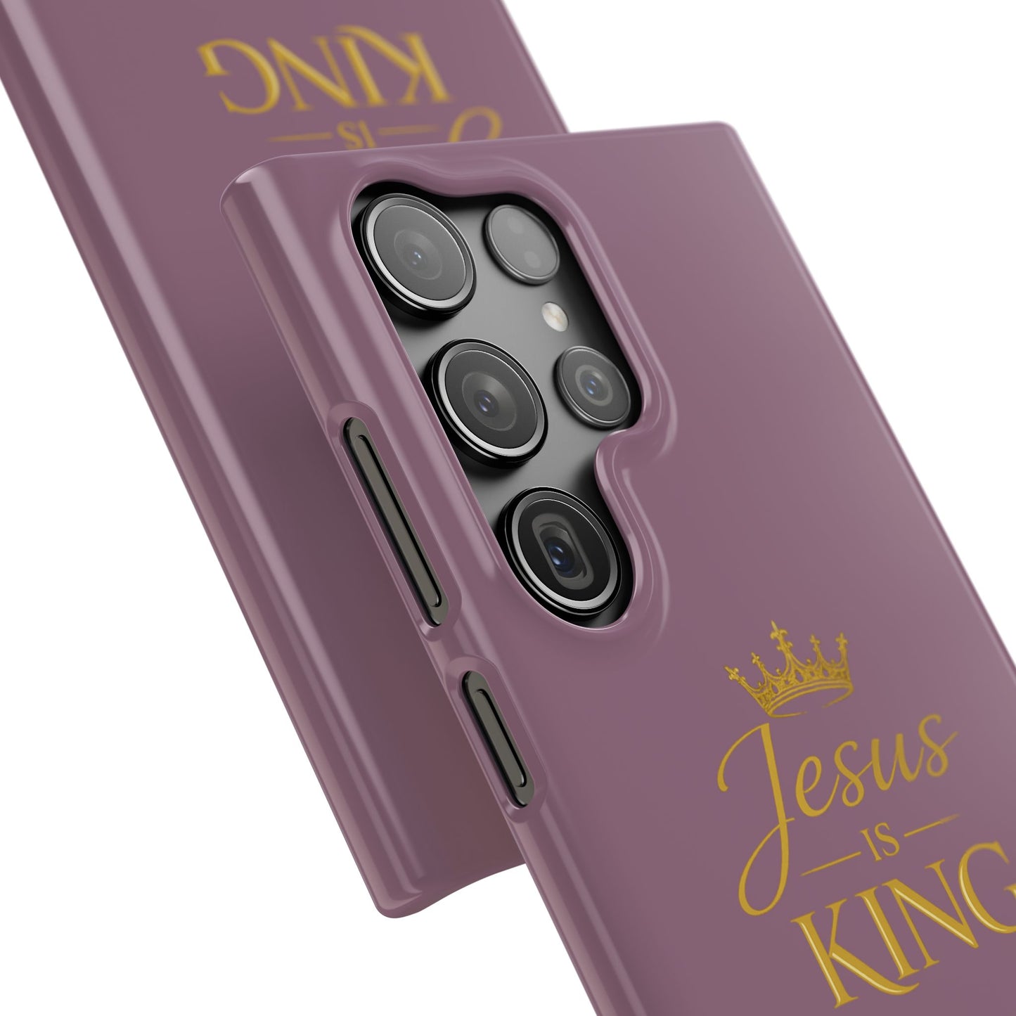 Jesus Is King — Pink  Phone Case with Gold Crown