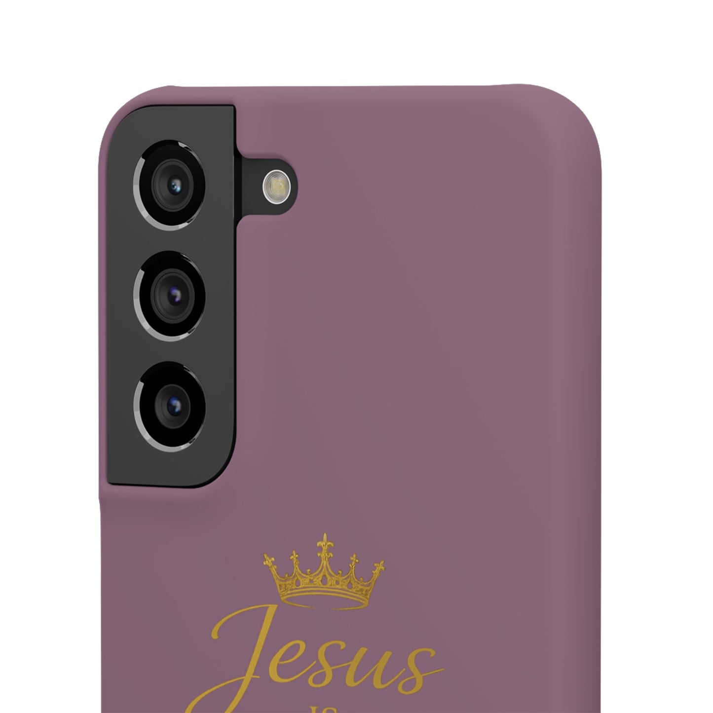 Jesus Is King — Pink  Phone Case with Gold Crown