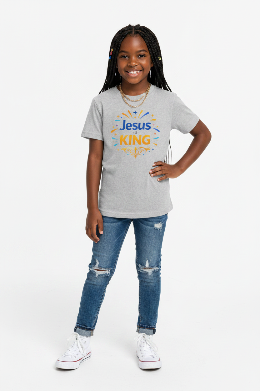 Joy Burst “Jesus Is King” — Kids Tee