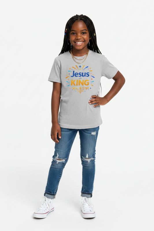 Joy Burst “Jesus Is King” — Kids Tee