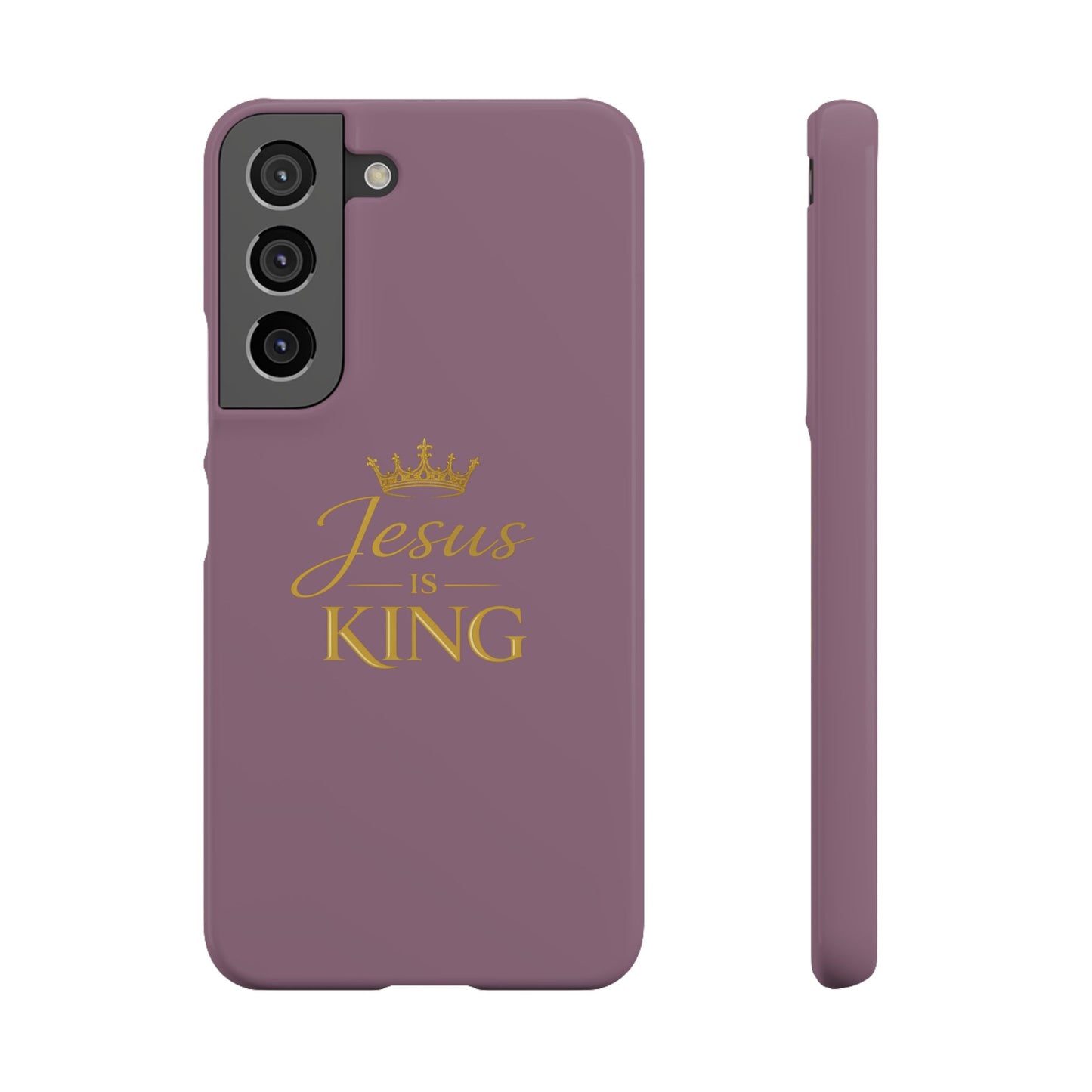 Jesus Is King — Pink  Phone Case with Gold Crown