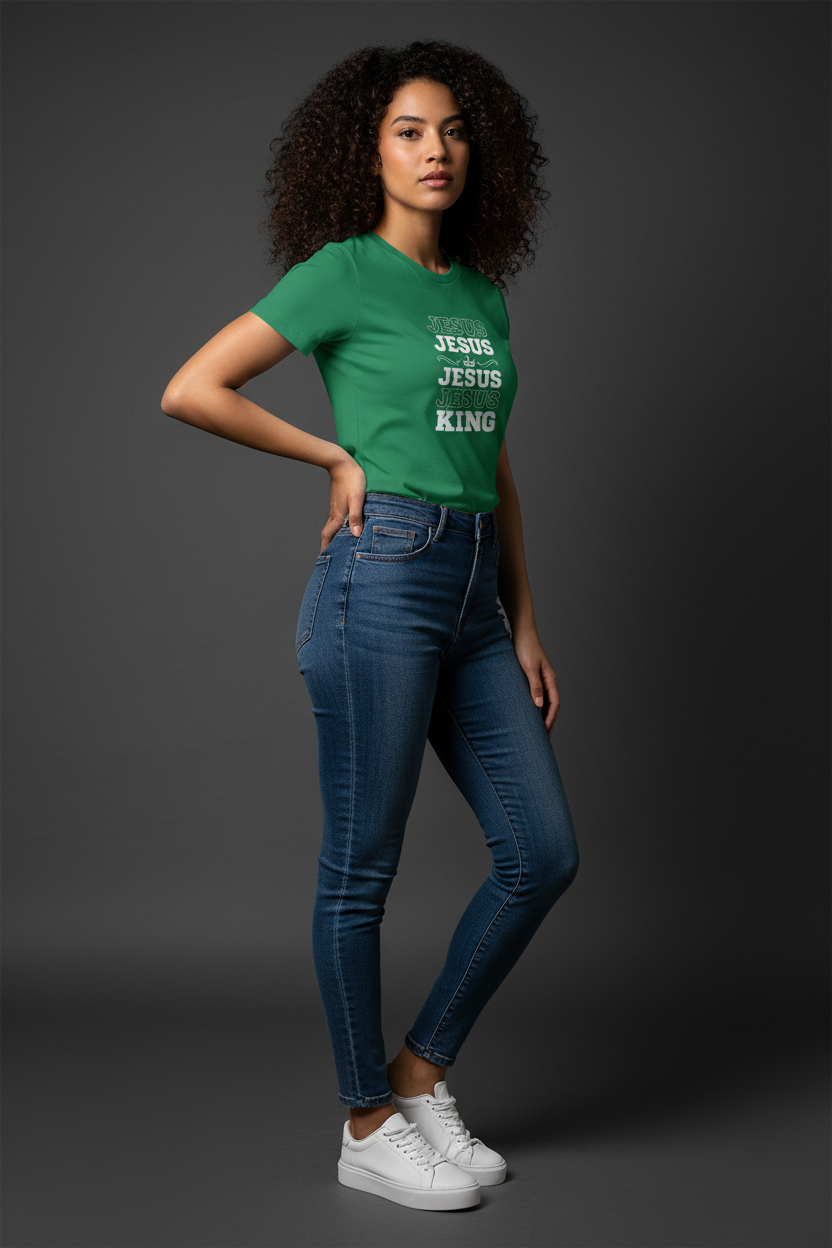 Jesus is King— Repeated Women's Crewneck Tee