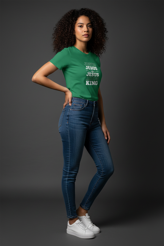 Jesus is King— Repeated Women's Crewneck Tee