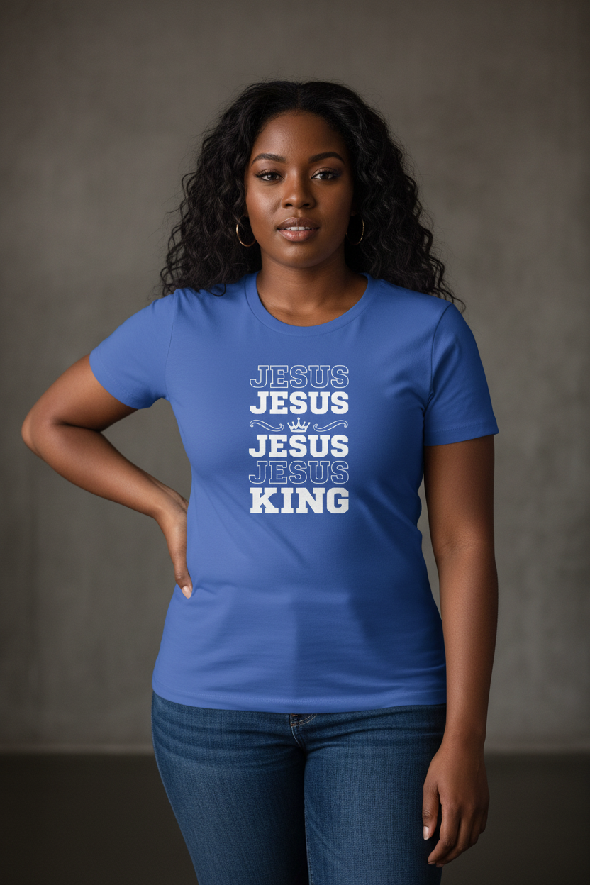 Jesus is King— Repeated Women's Crewneck Tee