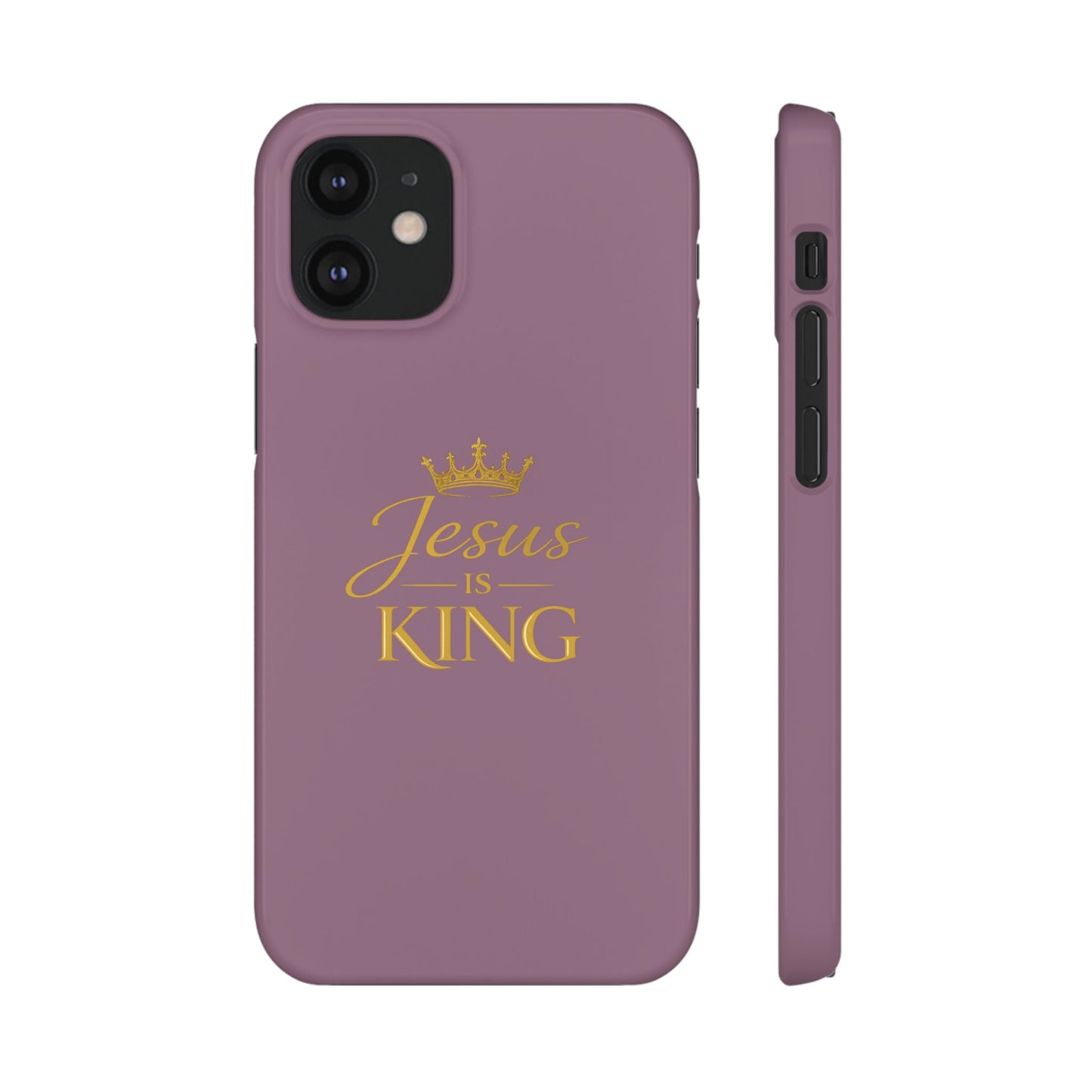 Jesus Is King — Pink  Phone Case with Gold Crown