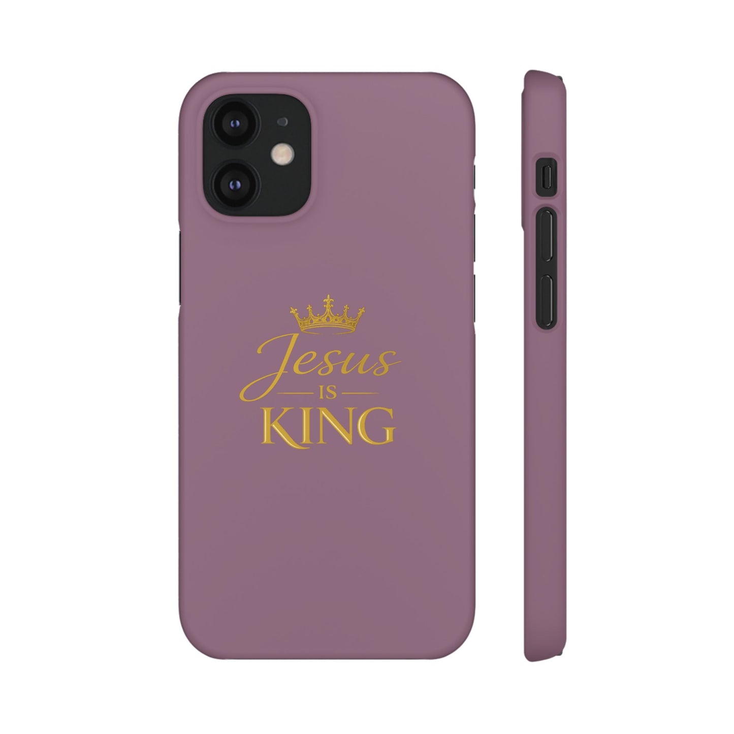 Jesus Is King — Pink  Phone Case with Gold Crown