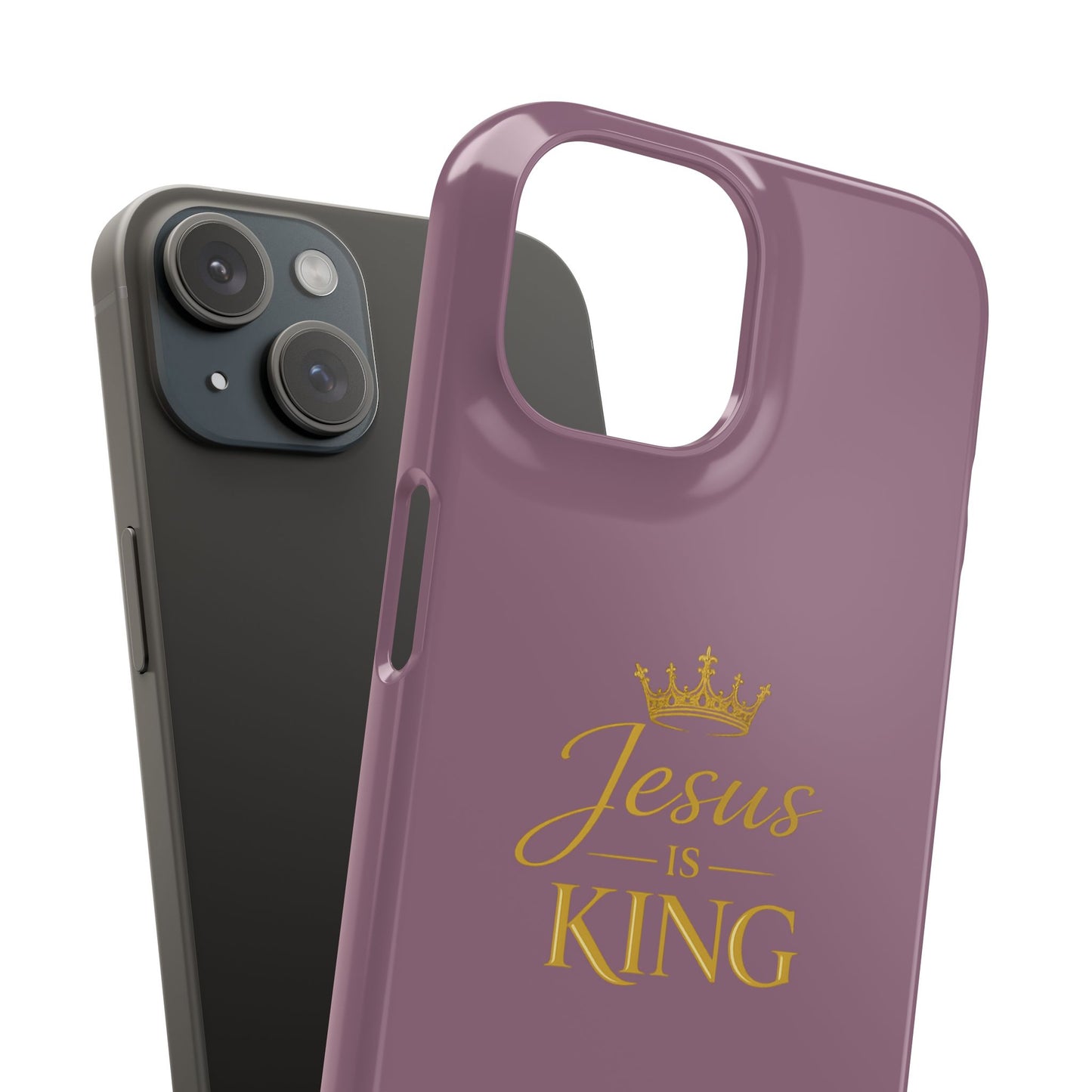 Jesus Is King — Pink  Phone Case with Gold Crown