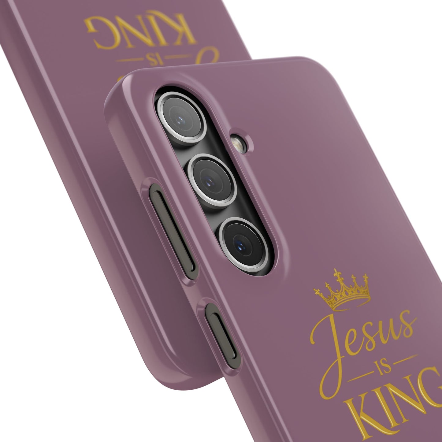 Jesus Is King — Pink  Phone Case with Gold Crown