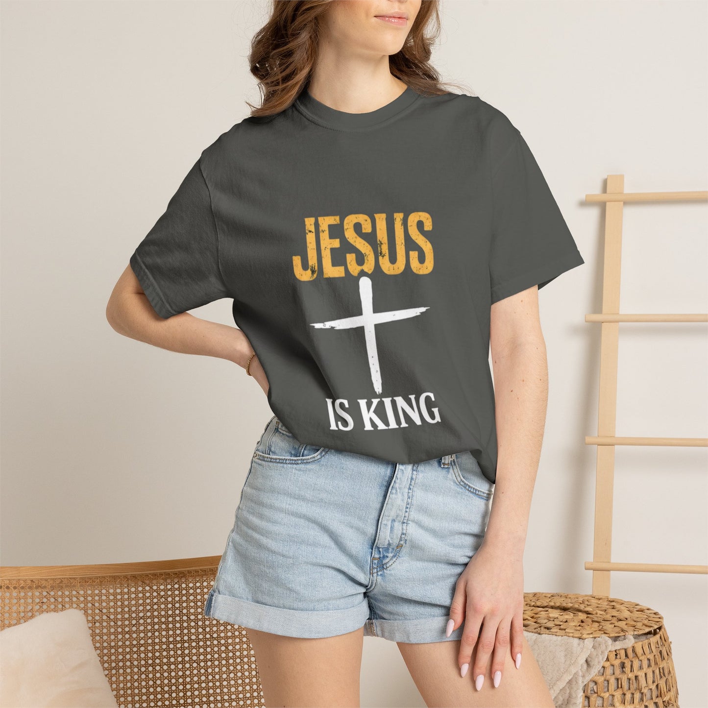 Jesus Is King  —  Faith Tee with Back 'JIK' Print