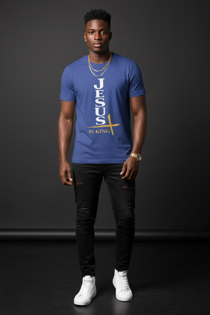 Jesus Is King — Vertical Cross Tee (JIK Back)