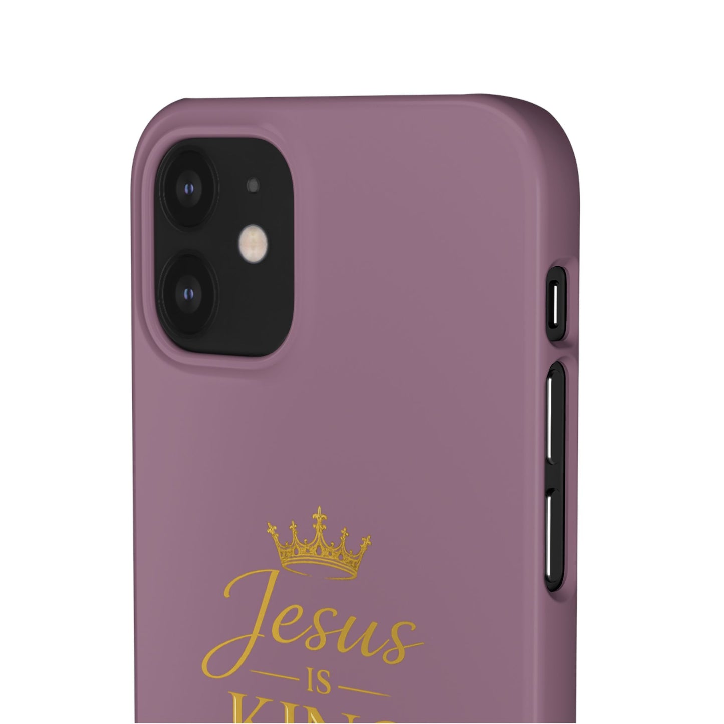 Jesus Is King — Pink  Phone Case with Gold Crown