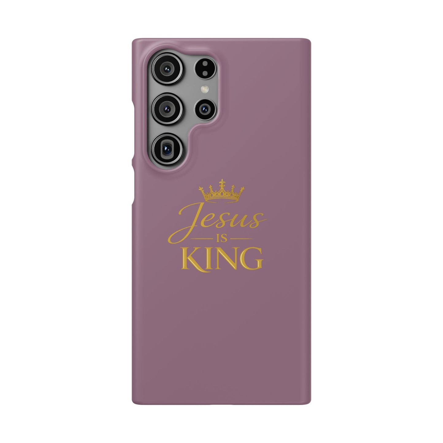 Jesus Is King — Pink  Phone Case with Gold Crown