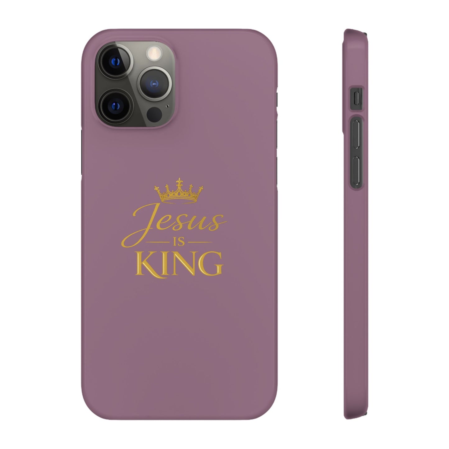 Jesus Is King — Pink  Phone Case with Gold Crown