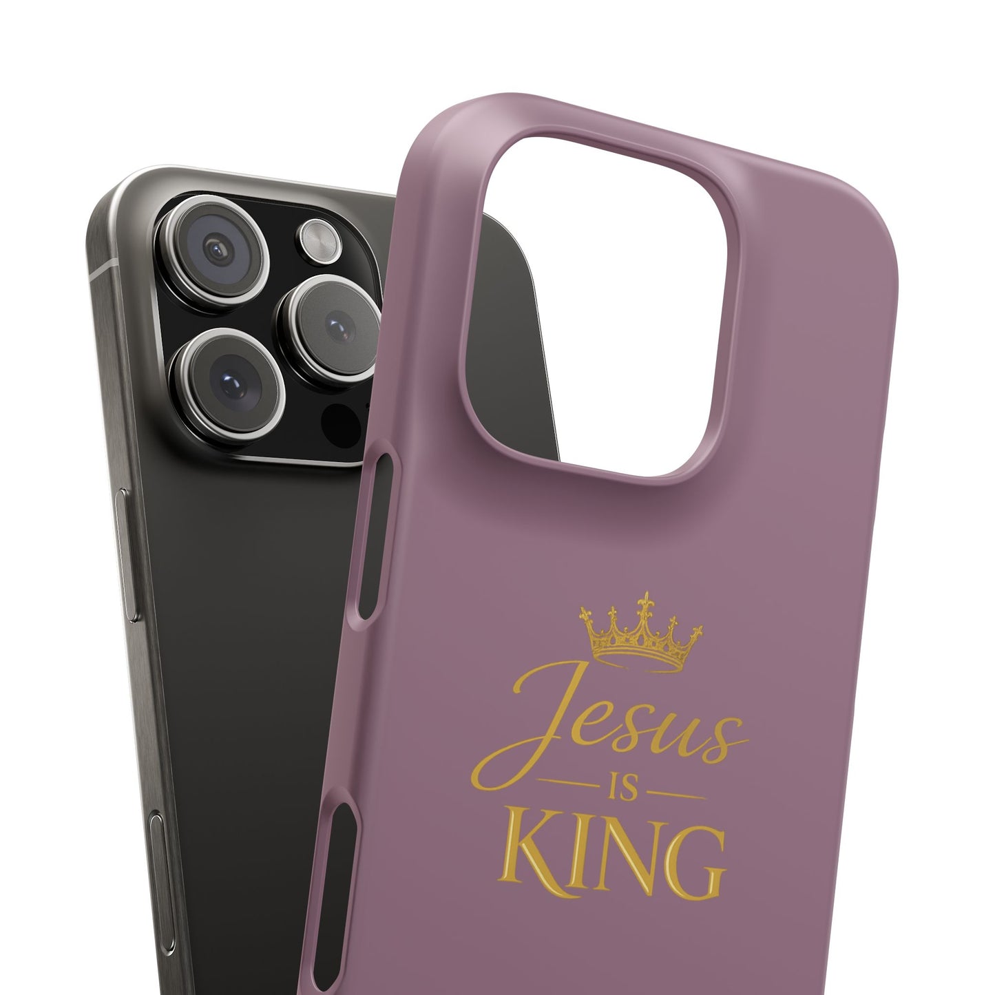 Jesus Is King — Pink  Phone Case with Gold Crown