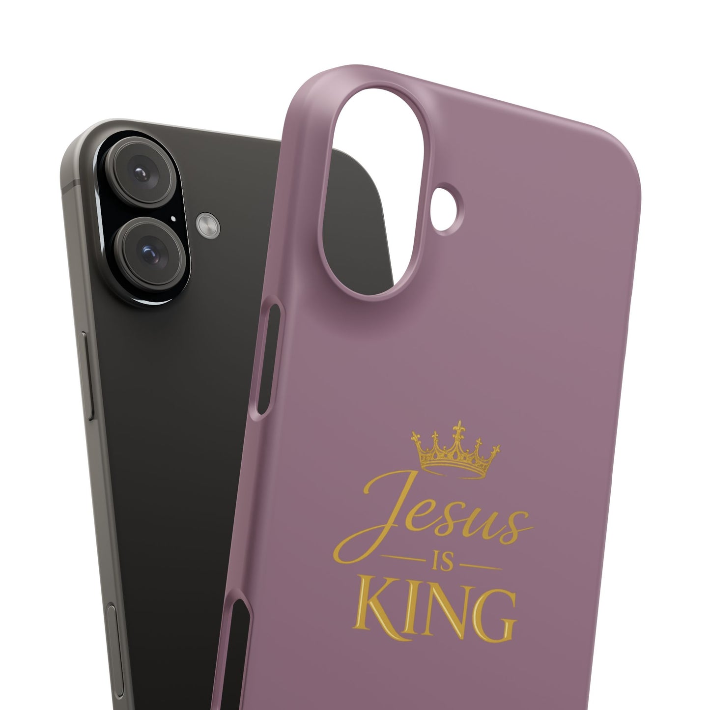 Jesus Is King — Pink  Phone Case with Gold Crown