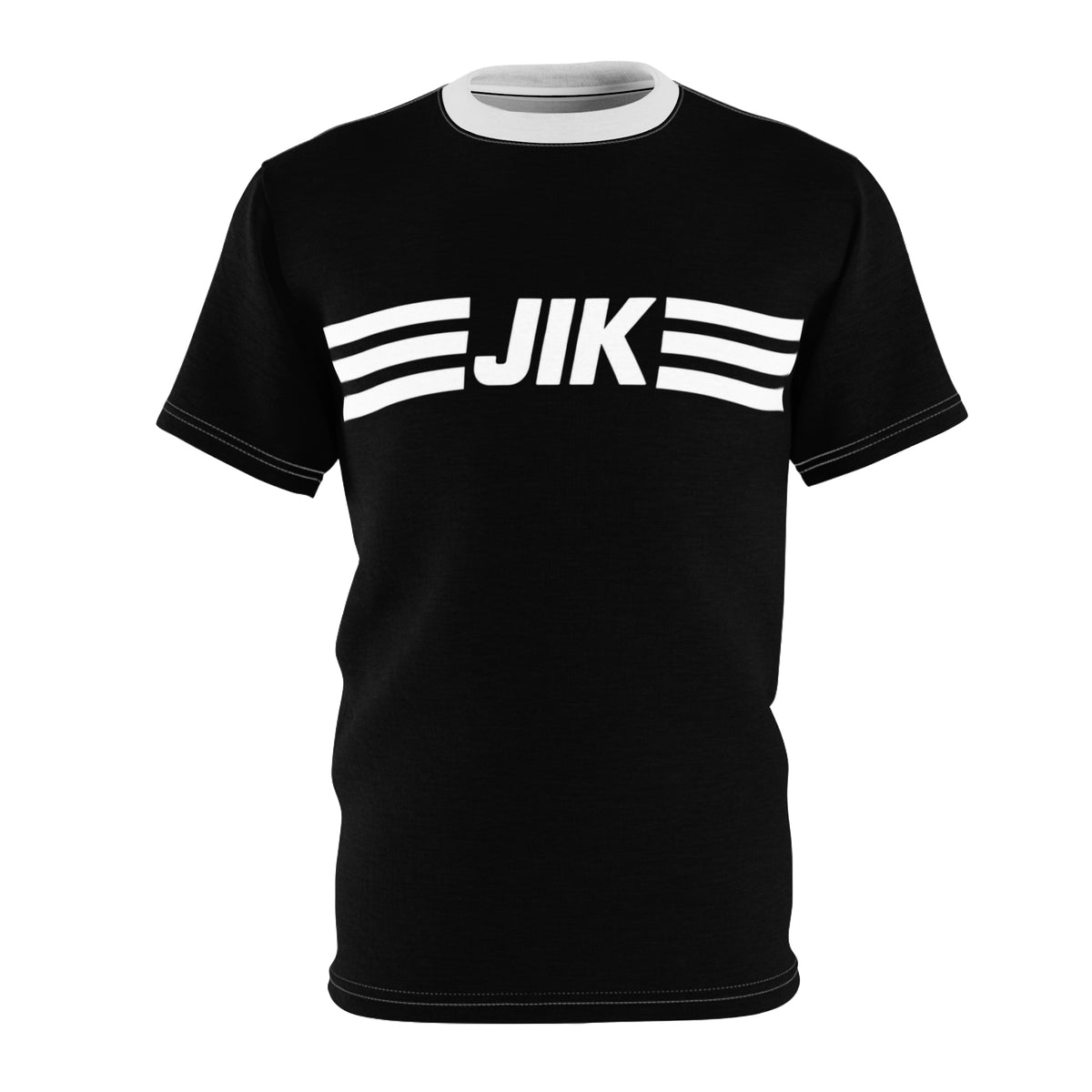 JIK Striped Logo—  Men's Retro black Tee