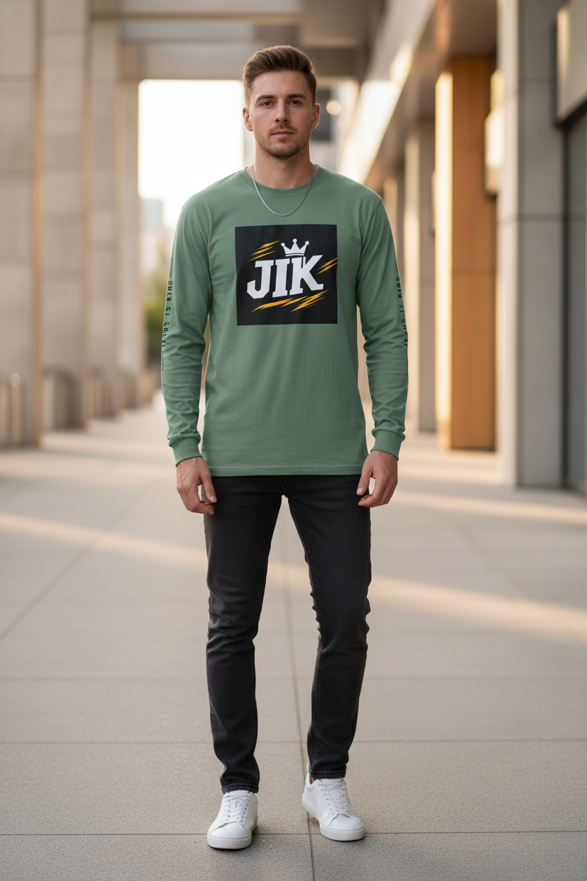 JIK Bold Crown Men's Long Sleeve Tee