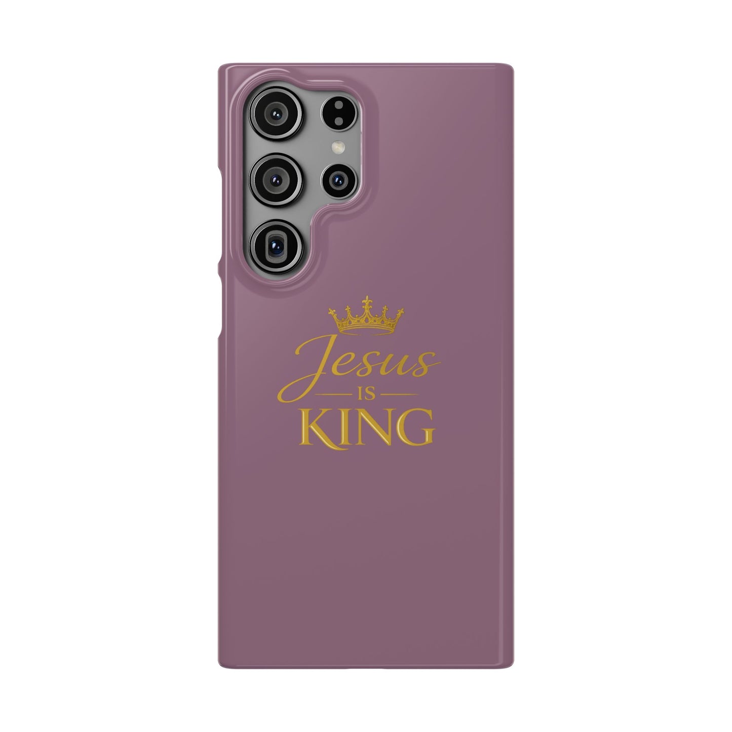 Jesus Is King — Pink  Phone Case with Gold Crown
