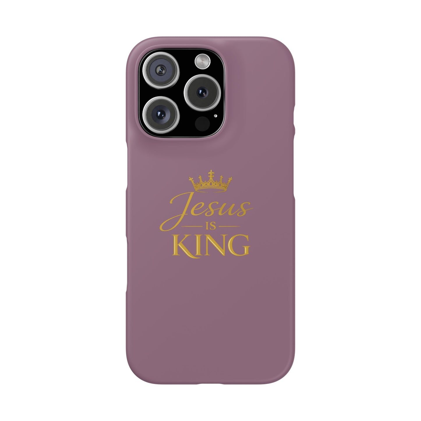 Jesus Is King — Pink  Phone Case with Gold Crown