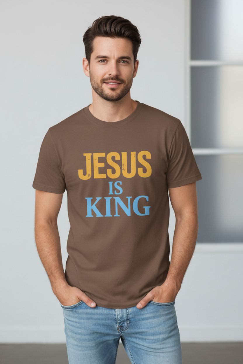 Jesus is King-Classic contrast tee