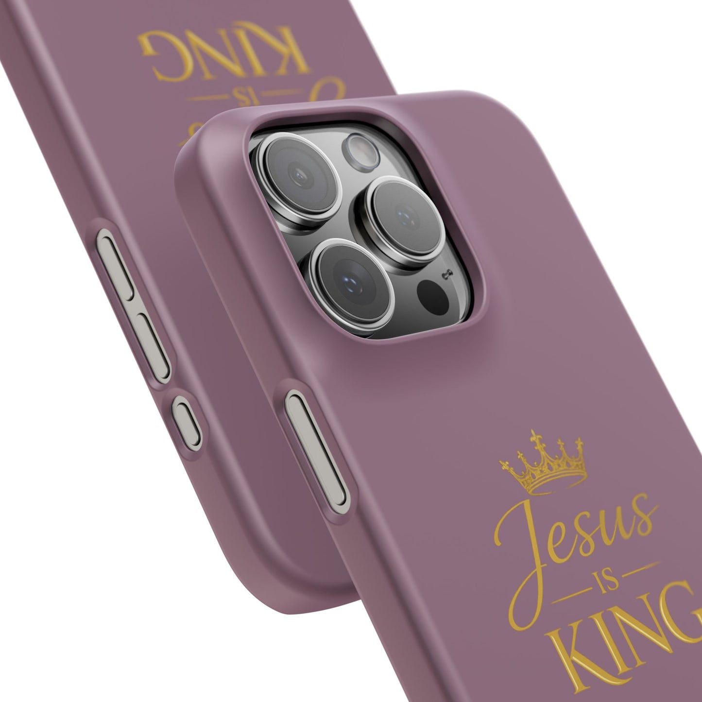 Jesus Is King — Pink  Phone Case with Gold Crown