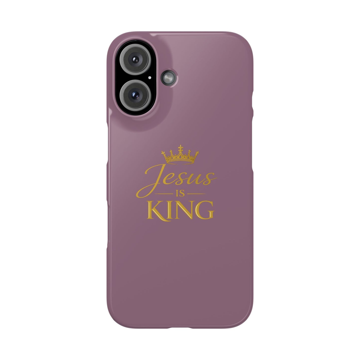 Jesus Is King — Pink  Phone Case with Gold Crown