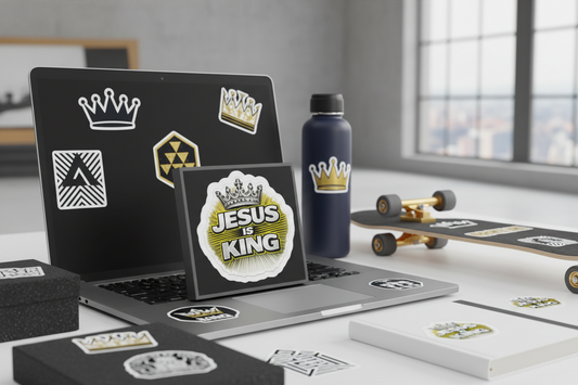 Jesus Is King Kiss — Cut Sticker Crown Decal
