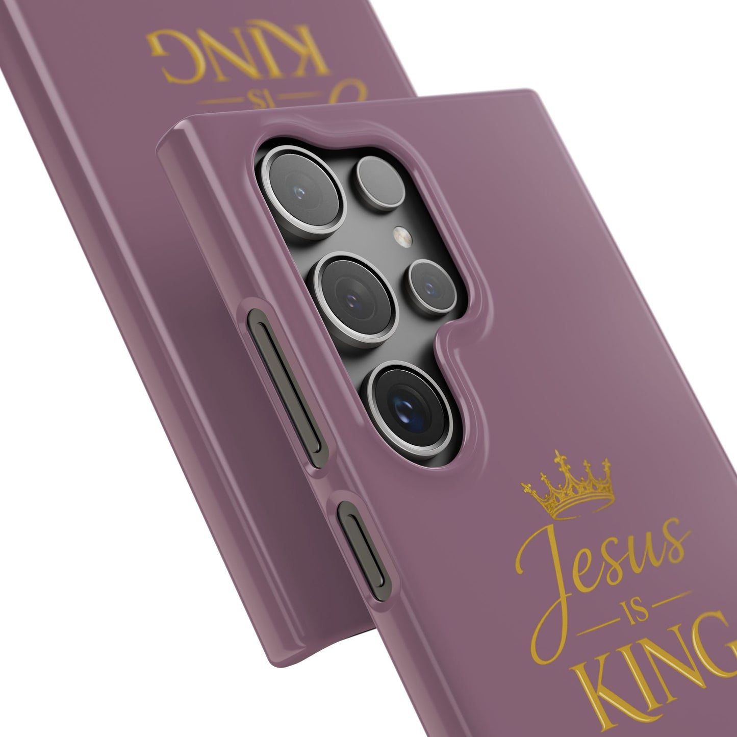 Jesus Is King — Pink  Phone Case with Gold Crown