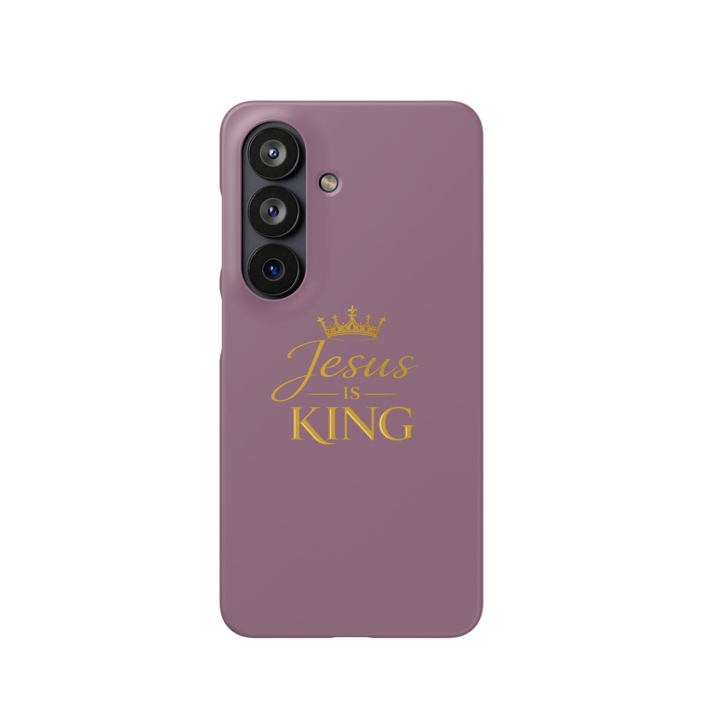Jesus Is King — Pink  Phone Case with Gold Crown
