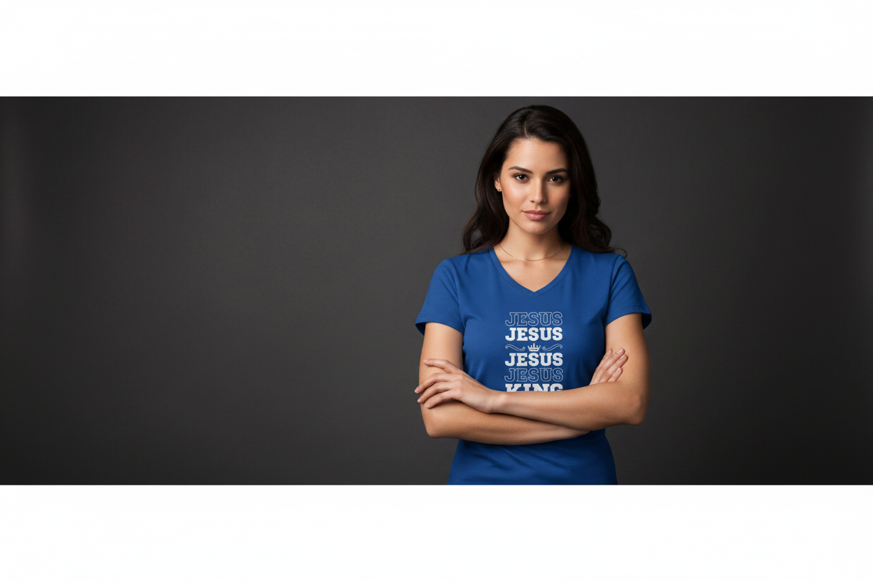 Echo His Name – V-Neck Ladies Tee