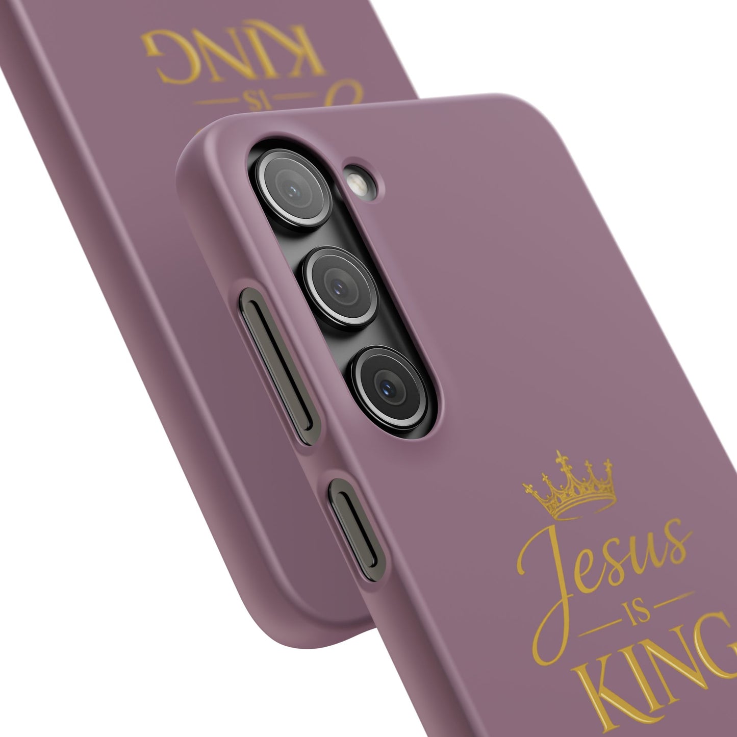 Jesus Is King — Pink  Phone Case with Gold Crown