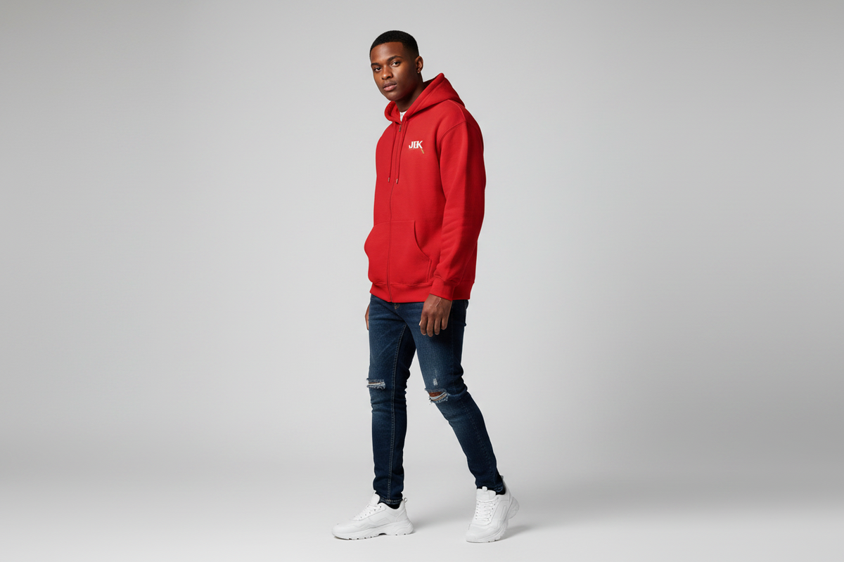 JIK Youth Vertical Cross Zip Hoodie